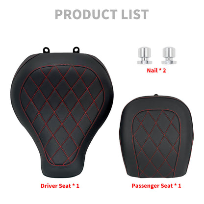 Driver Passenger Seats Fit For Harley Fat Boy FLFB FLFBS 2018-2024 Red & Black | HCmotorku