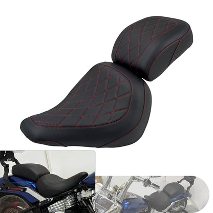 Driver Passenger Seats Fit For Harley Fat Boy FLFB FLFBS 2018-2024 Red & Black | HCmotorku