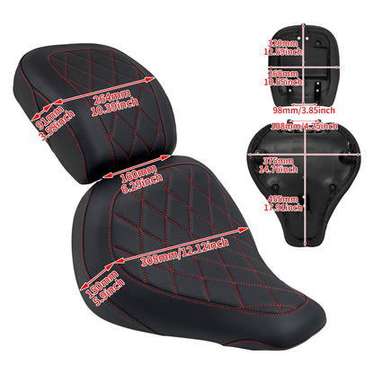 Driver Passenger Seats Fit For Harley Fat Boy FLFB FLFBS 2018-2024 Red & Black | HCmotorku