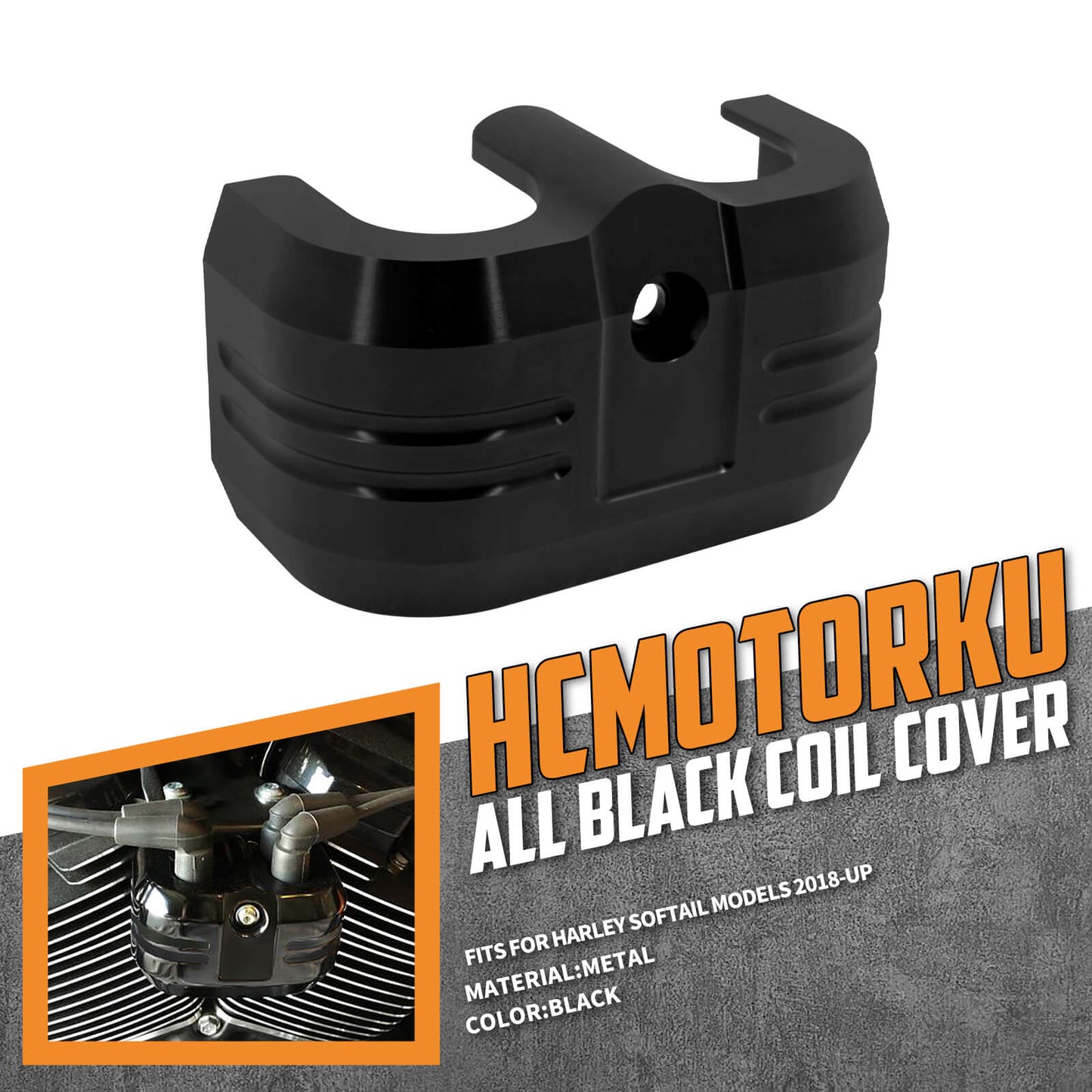 Ignition Coil Cover Aluminum Black Fit For Harley Softail Fat Boy FLFBS Breakout | HCmotorku