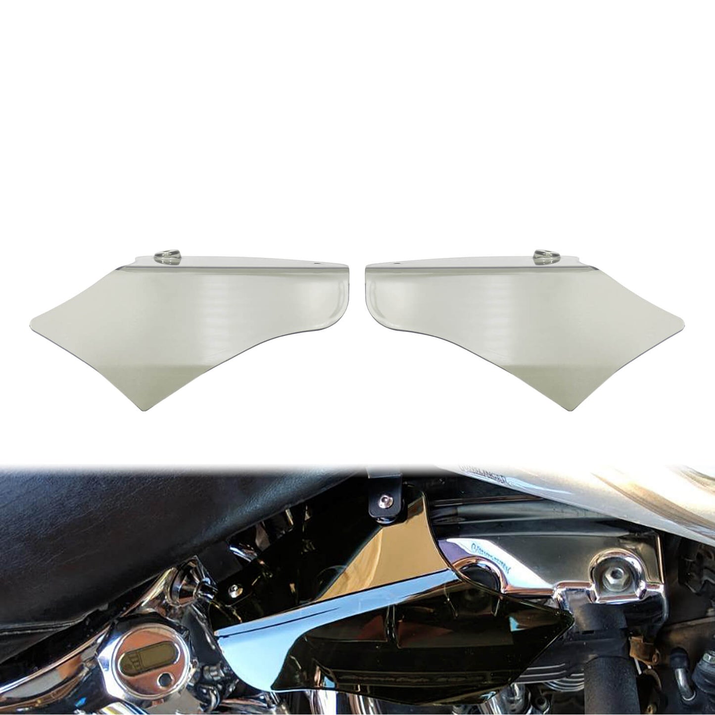 1 Pair Mid-frame Heat Shield Air Deflector Fit For Harley Softail Fatboy 2000-2017 | HCmotorku
