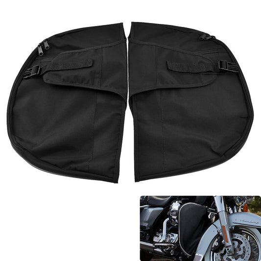 1 Pair Soft Lowers Chaps Leg Warmer Bag Fit For Harley Dyna Fat Bob FXDL 2006-2017 | HCmotorku