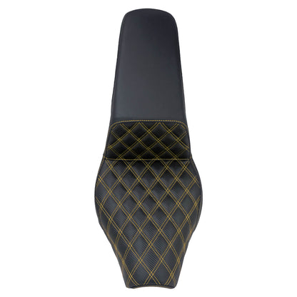 Bevel Two-Up Seat Driver Passenger Seat Yellow Stitching for Harley Softail 2018-2025 | HCmotorku