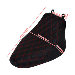 Solo Seat Cushion Red Line Rhombus Fit For Harley Heritage Softail Deluxe 2006-2017 | HCmotorku