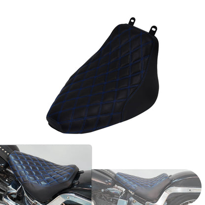 Solo Seat Cushion Blue line diamond Fit For Harley Heritage Softail Deluxe 2006-2017 | HCmotorku