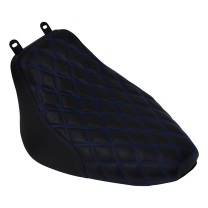Solo Seat Cushion Blue line diamond Fit For Harley Heritage Softail Deluxe 2006-2017 | HCmotorku