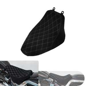 Solo Seat Cushion Suede White Line Diamond Fit For Harley Heritage Softail Deluxe 2006-2017 | HCmotorku