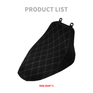 Solo Seat Cushion Suede White Line Diamond Fit For Harley Heritage Softail Deluxe 2006-2017 | HCmotorku
