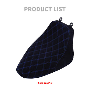 Solo Seat Cushion Suede Blue Line Diamond Fit For Harley Heritage Softail Deluxe 2006-2017 | HCmotorku