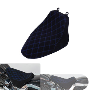 Solo Seat Cushion Suede Blue Line Diamond Fit For Harley Heritage Softail Deluxe 2006-2017 | HCmotorku