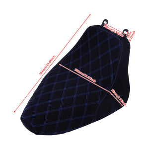 Solo Seat Cushion Suede Blue Line Diamond Fit For Harley Heritage Softail Deluxe 2006-2017 | HCmotorku