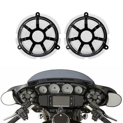 2x Front Speaker Grill Masks Cover Black Fit For Harley Touring FLHTK 2014-2020 | HCmotorku