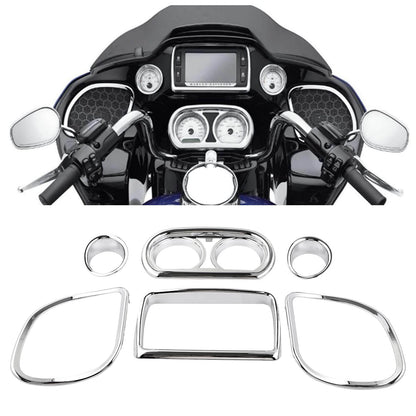 Inner Fairing Speedometer Radio Speaker Trim Chrome For Harley Road Glide | HCmotorku