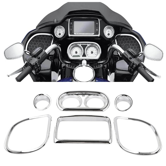 Inner Fairing Speedometer Radio Speaker Trim Chrome For Harley Road Glide | HCmotorku