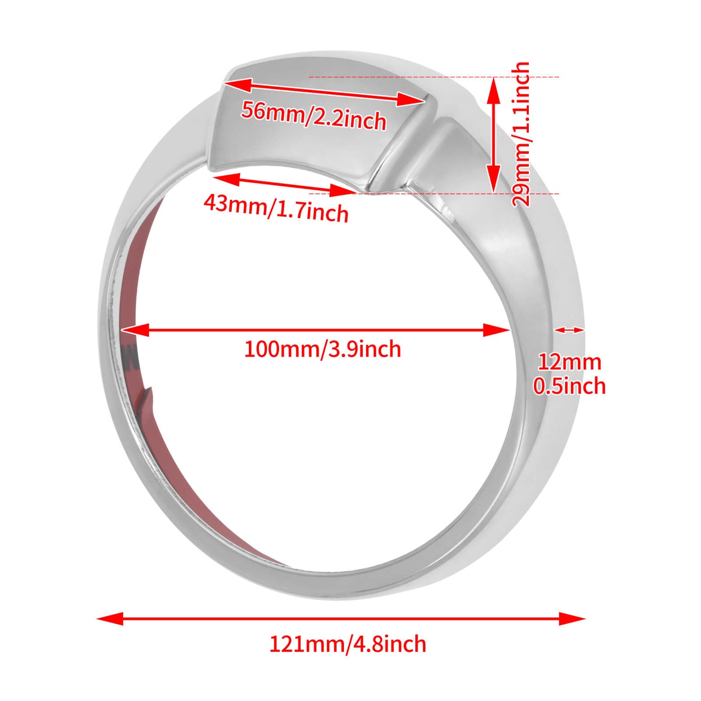 5" Visor Speedometer Gauge Bezel Cover Trim Ring Chrome Fit For Harley Fat Bob | HCmotorku