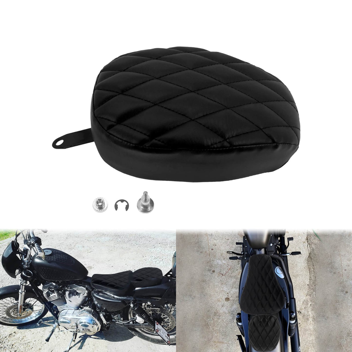 Rear Passenger Pillion Pad Seat Diamond Fit For Harley Sportster 72 48 2010-2015 | HCmotorku