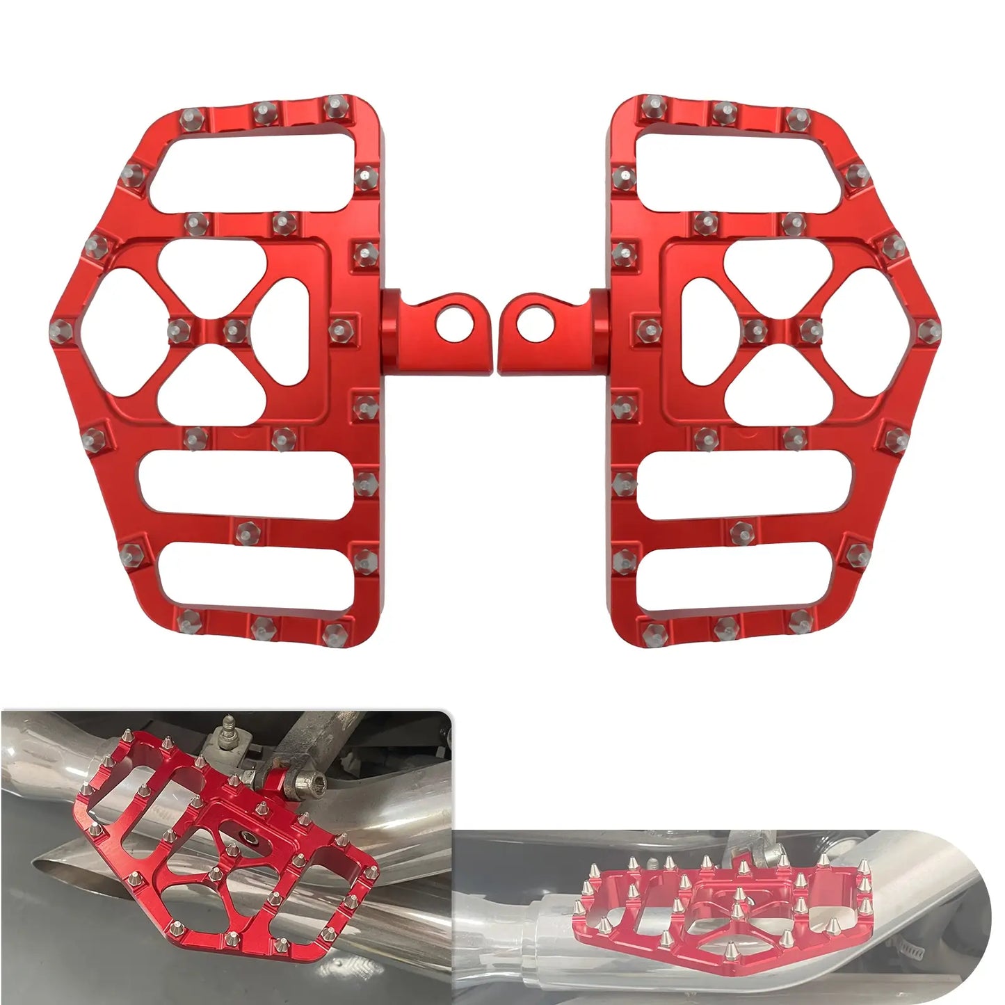 MX Style Foot Pegs Floorboard Red For Harley Touring Dyna Softail Sportster | HCmotorku