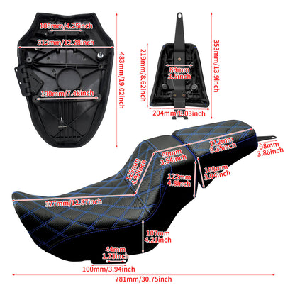 Driver Passenger Leather One-Piece Seat Blue For Harley Nightster RH975 RH975S 2022-UP | HCmotorku