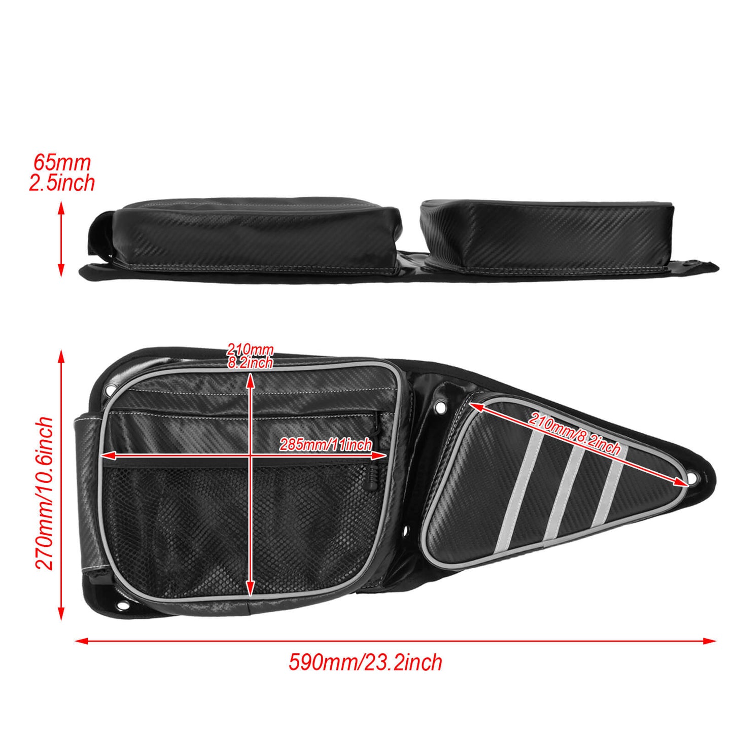 Front Side Storage Door Bags w/Knee Pad Set Fit For UTV Polaris RZR XP4 XP 1000 | HCmotorku