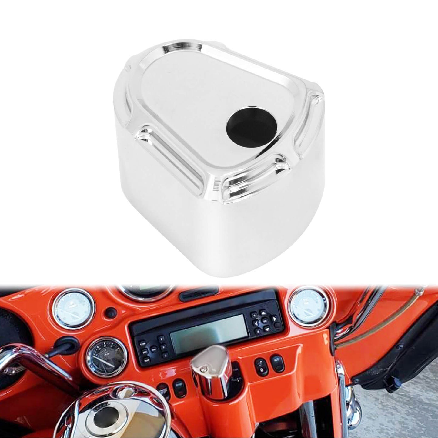 CNC Ignition Switch Cover Chrome Fit For Harley Touring Glide FLH FLTR 2007-2013 | HCmotorku