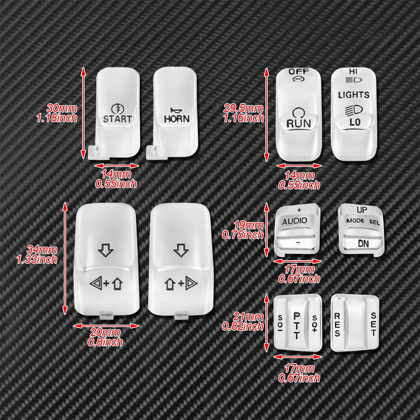 Cap Buttons + Handlebar Control Switch Housing Cover Chrome For Harley Touring | HCmotorku