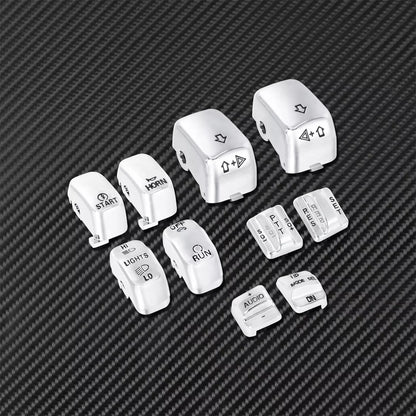 Cap Buttons + Handlebar Control Switch Housing Cover Chrome For Harley Touring | HCmotorku