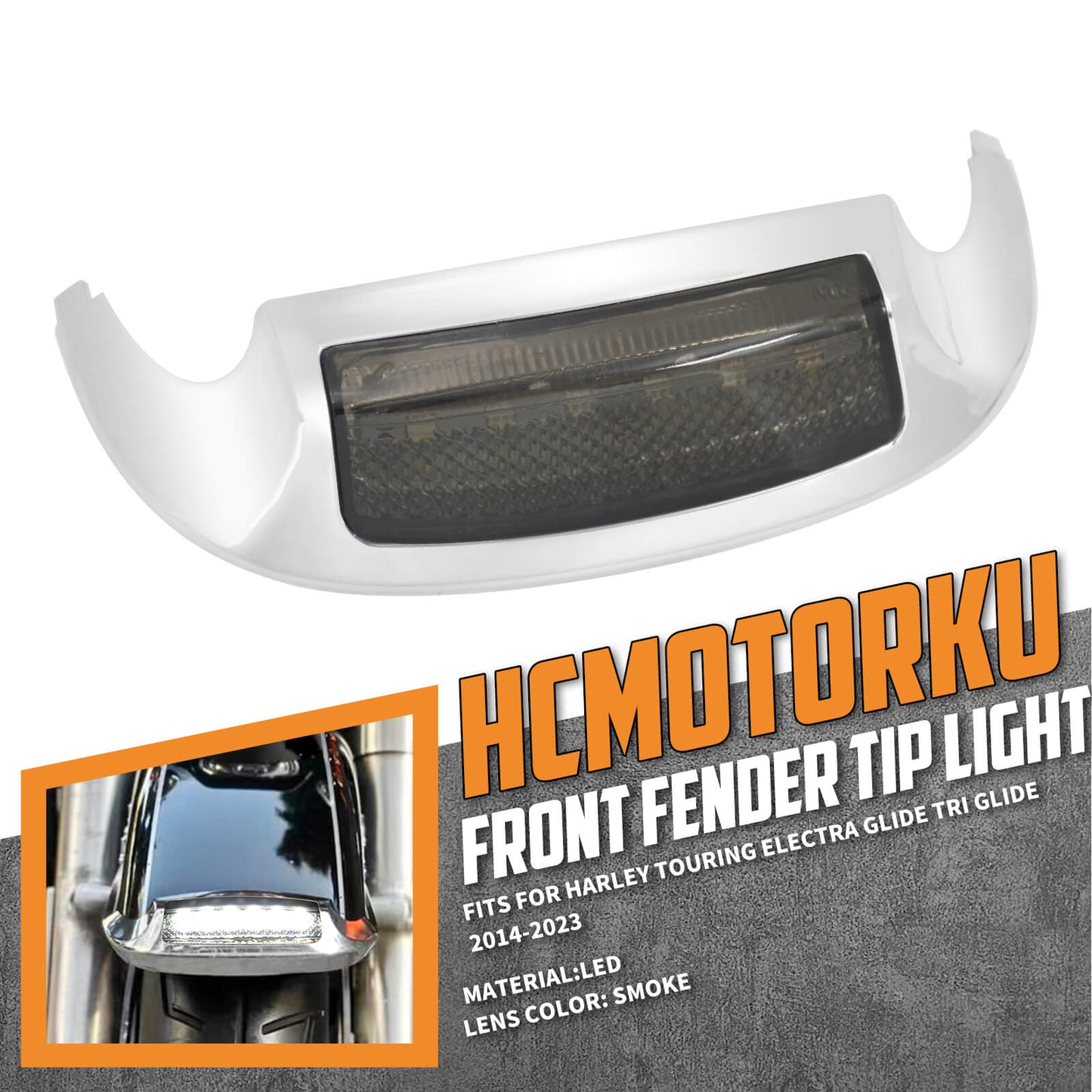 LED Front Fender Tip Light for Harley Touring 2009-Later | HCmotorku