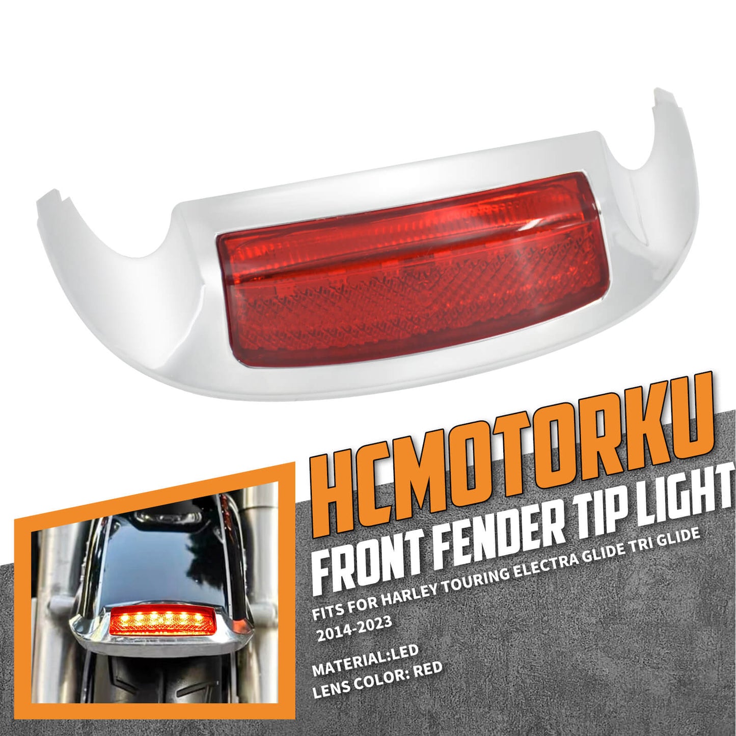 LED Front Fender Tip Light for Harley Touring 2009-Later | HCmotorku