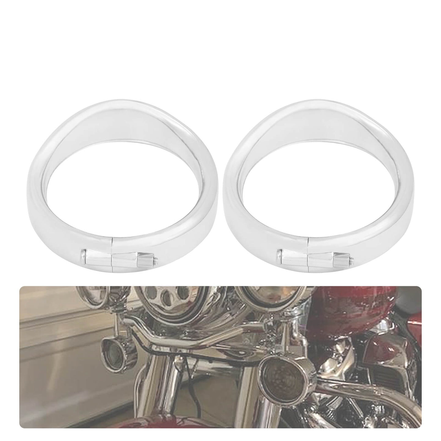 Visor Style Turn Signal Trim Ring Cover Fit for Harley Touring Softail | HCmotorku