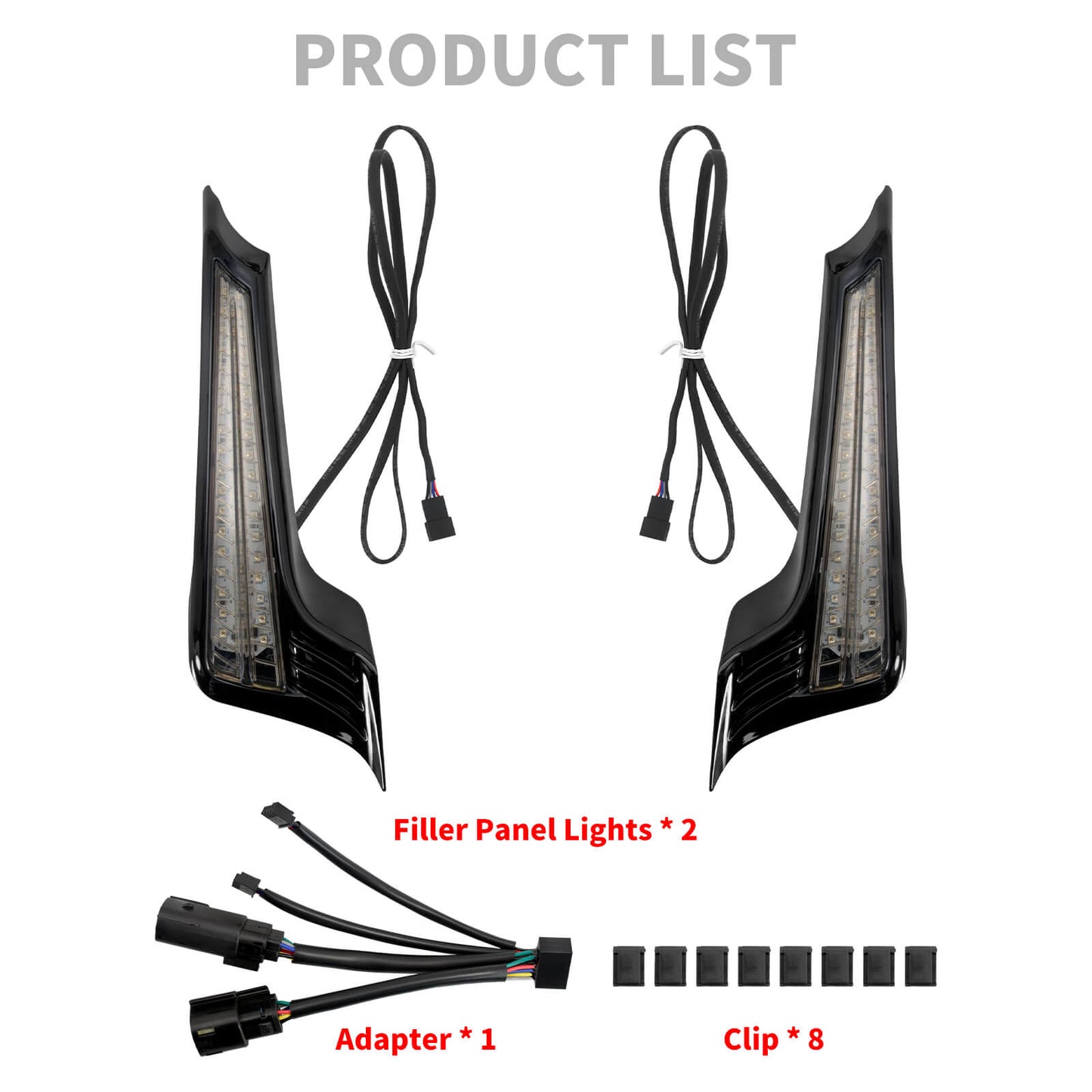 LED Filler Panel Lights Rear Fender Auxiliary Signals fit Harley Touring 2014-2023 | HCmotorku