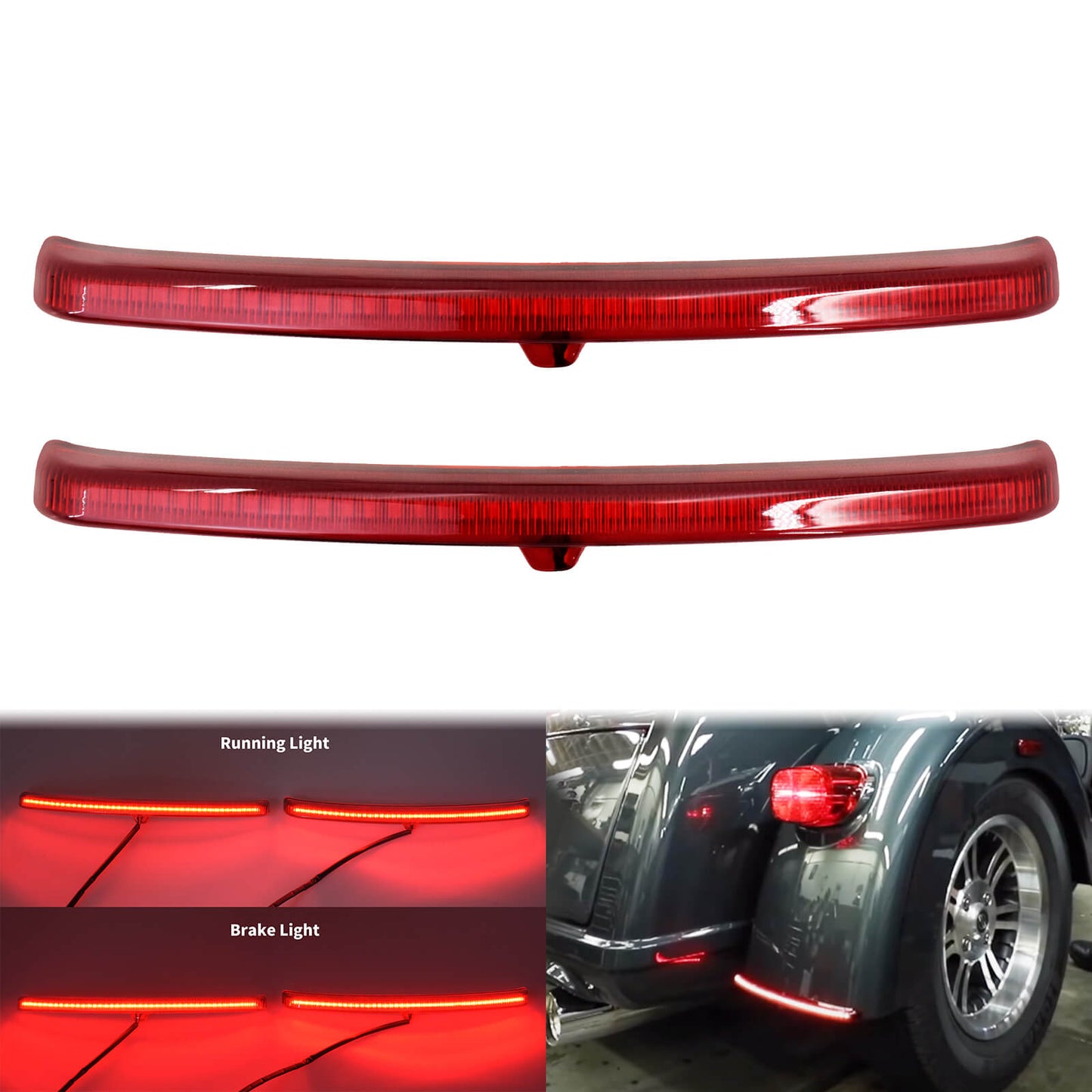 Motorcycle Rear Fender Blades Led Tail Brake Light for Harley Tri Glide 2009-2023 | HCmotorku