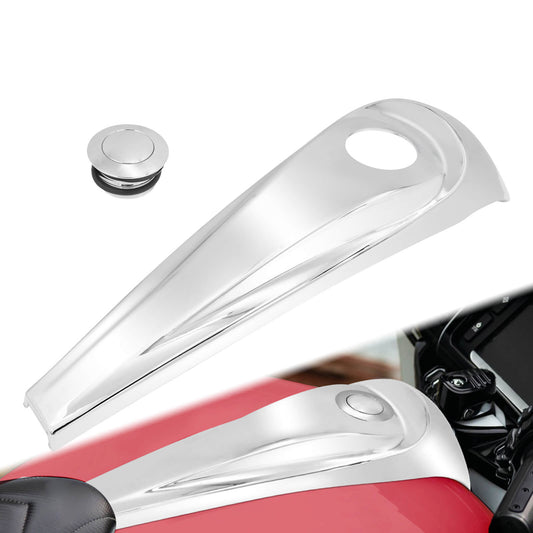 Dash Fuel Chrome Console Gas Tank Cap Cover For Harley Electra Road Glide 2008-2023 | HCmotorku