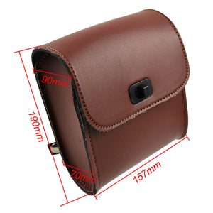 Front Motorcycle Brown Saddlebag Handlebar Tool Bag Storage Pouch Fit For Harley | HCmotorku