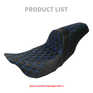 Driver Passenger Two Up Seat Gel Seats Blue For Harley Touring 2009-2023 | HCmotorku