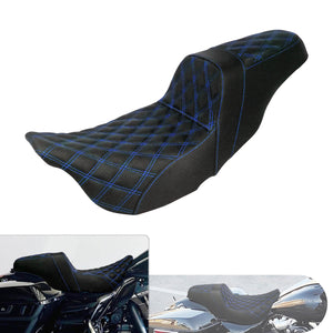 Driver Passenger Two Up Seat Gel Seats Blue For Harley Touring 2009-2023 | HCmotorku