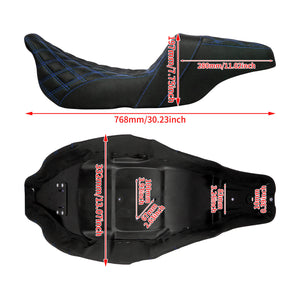 Driver Passenger Two Up Seat Gel Seats Blue For Harley Touring 2009-2023 | HCmotorku