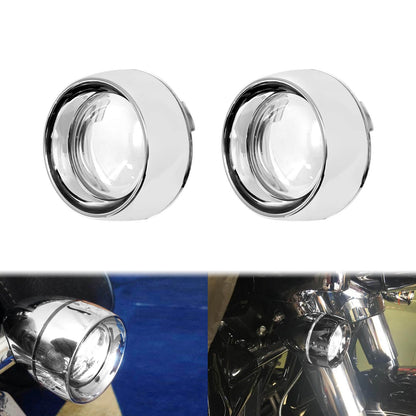 Clear Trim Ring Bullet Turn Signal Lens Light Cover Fit For Harley Dyna Softail | HCmotorku