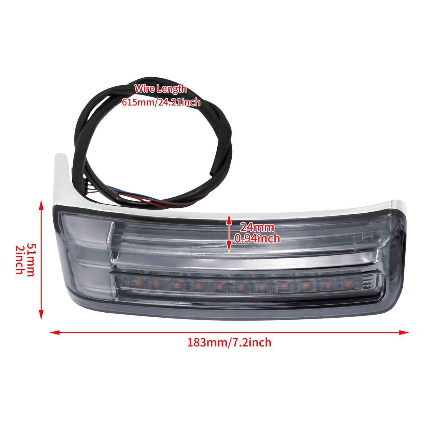 LED Saddlebag Running Brake Turn Light Chrome Smoke Fit For Harley Touring FLHRC | HCmotorku