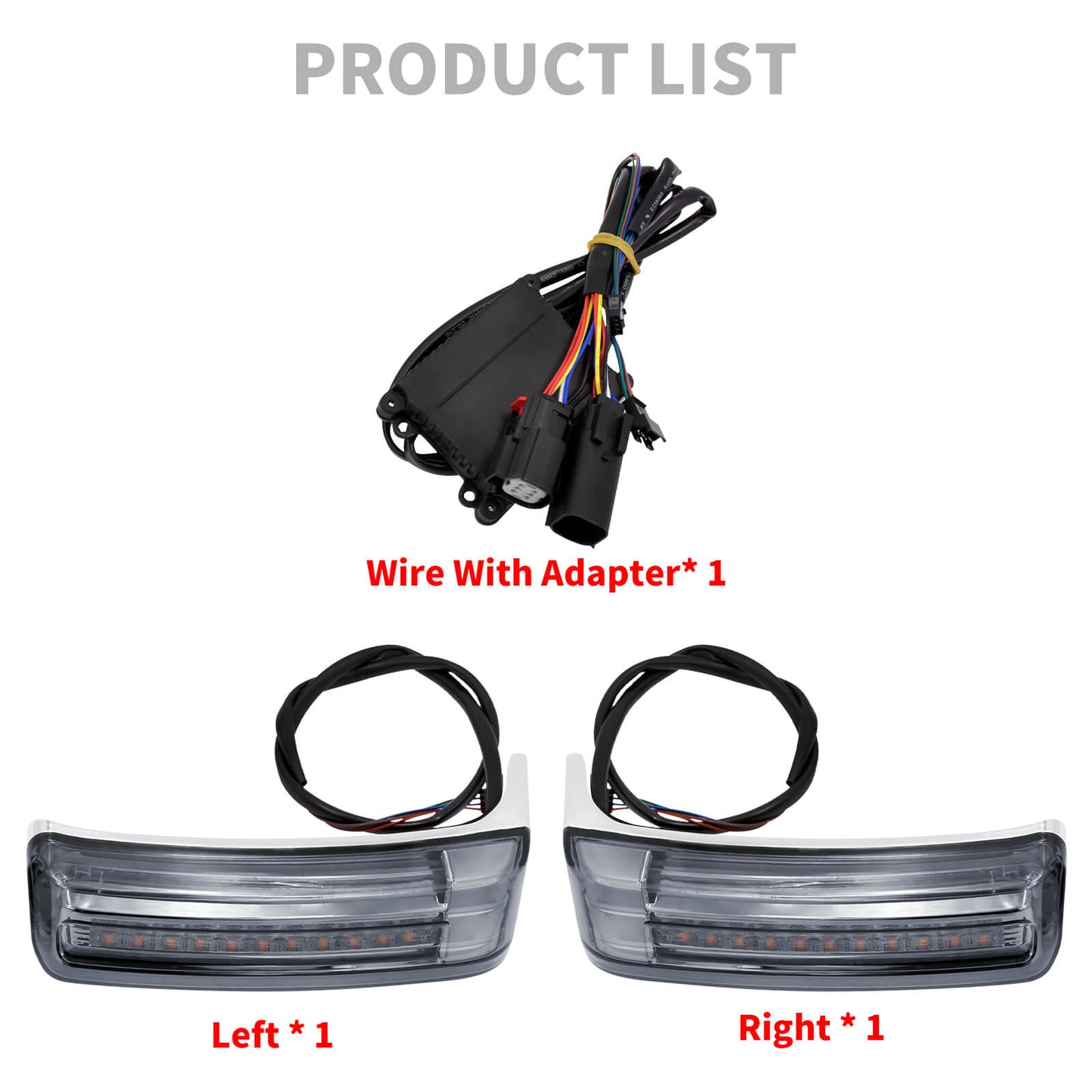LED Saddlebag Running Brake Turn Light Chrome Smoke Fit For Harley Touring FLHRC | HCmotorku
