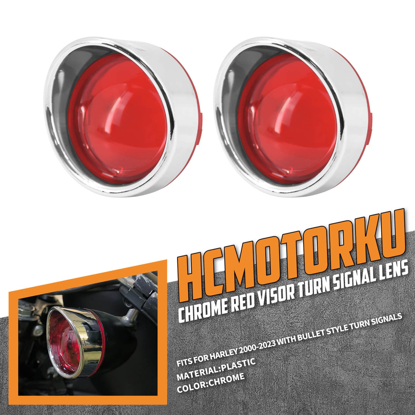 Bullet Turn Signal Visors Lights Lens Covers for Harley Dyna Softail Sportster | HCmotorku