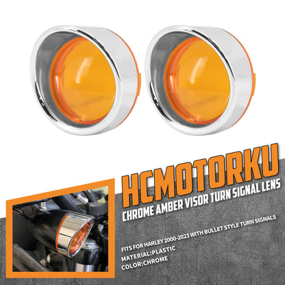 Bullet Turn Signal Visors Lights Lens Covers for Harley Dyna Softail Sportster | HCmotorku