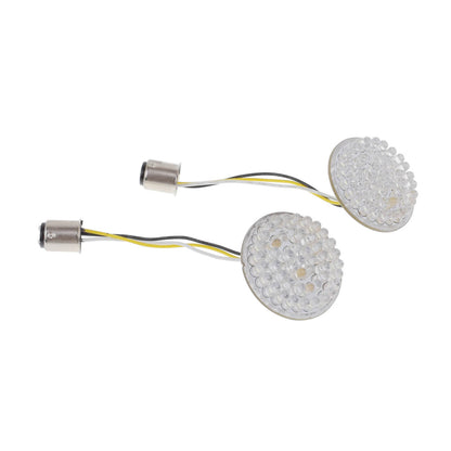 2" Bullet-Style 1157 LED White & Amber Turn Signal Running Lights Fit For Harley | HCmotorku