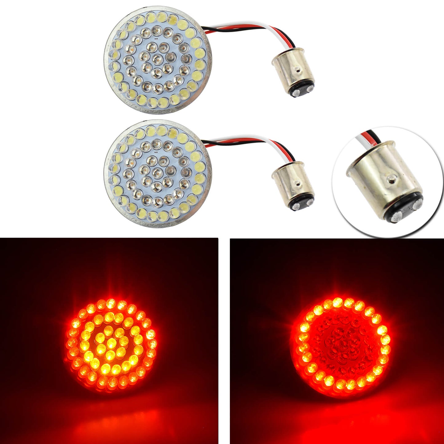 1157 Bullet Red Amber Turn Signal Running Light Fit For Harley Touring Sportster | HCmotorku