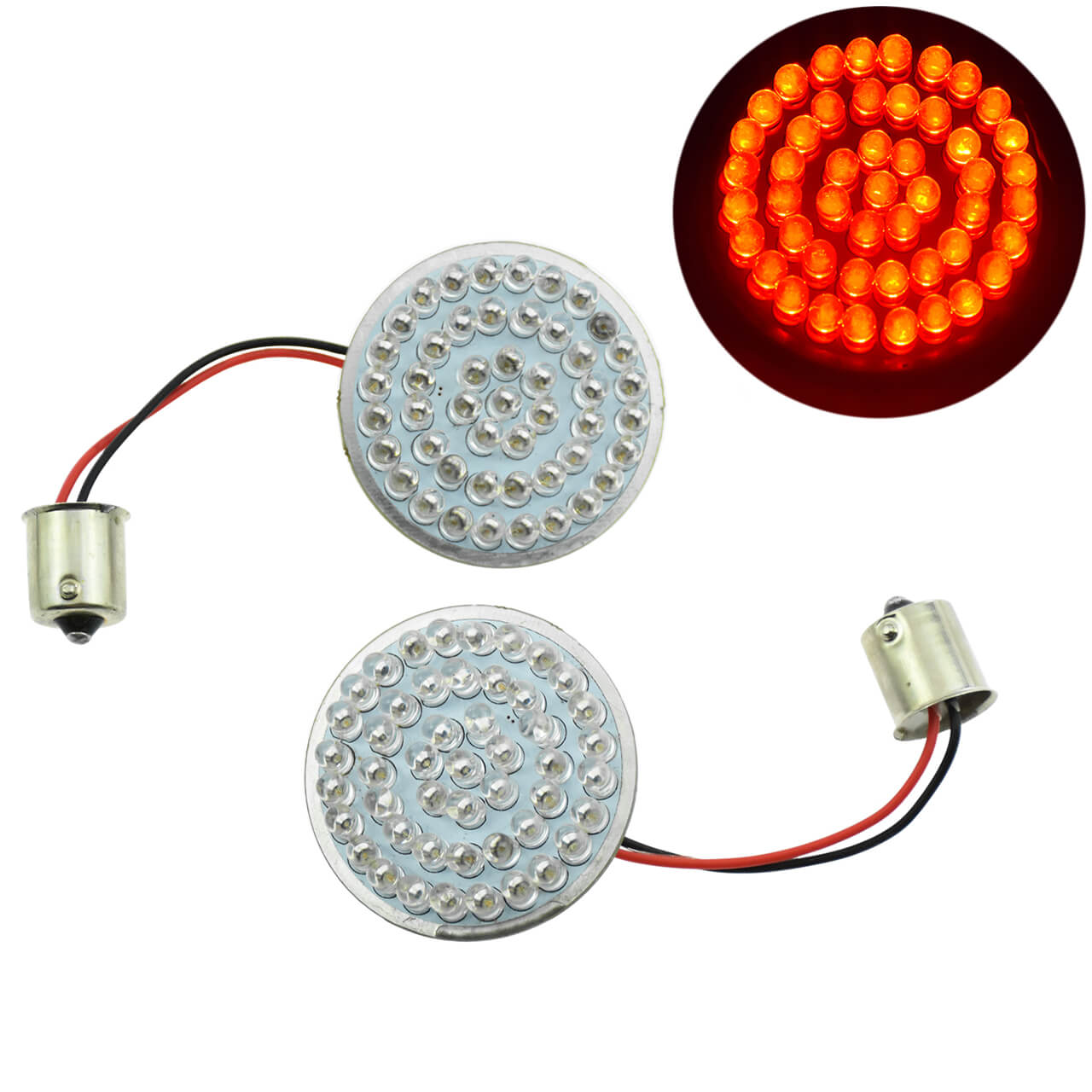 2" 1156 Bullet Turn Signal Red LED Light Fit For Sportster Softail Touring 2014 | HCmotorku