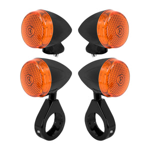 2 Pair Front Rear LED Turn Signal Lights w/ 39 41mm Fork Fit For Harley XL 883 | HCmotorku