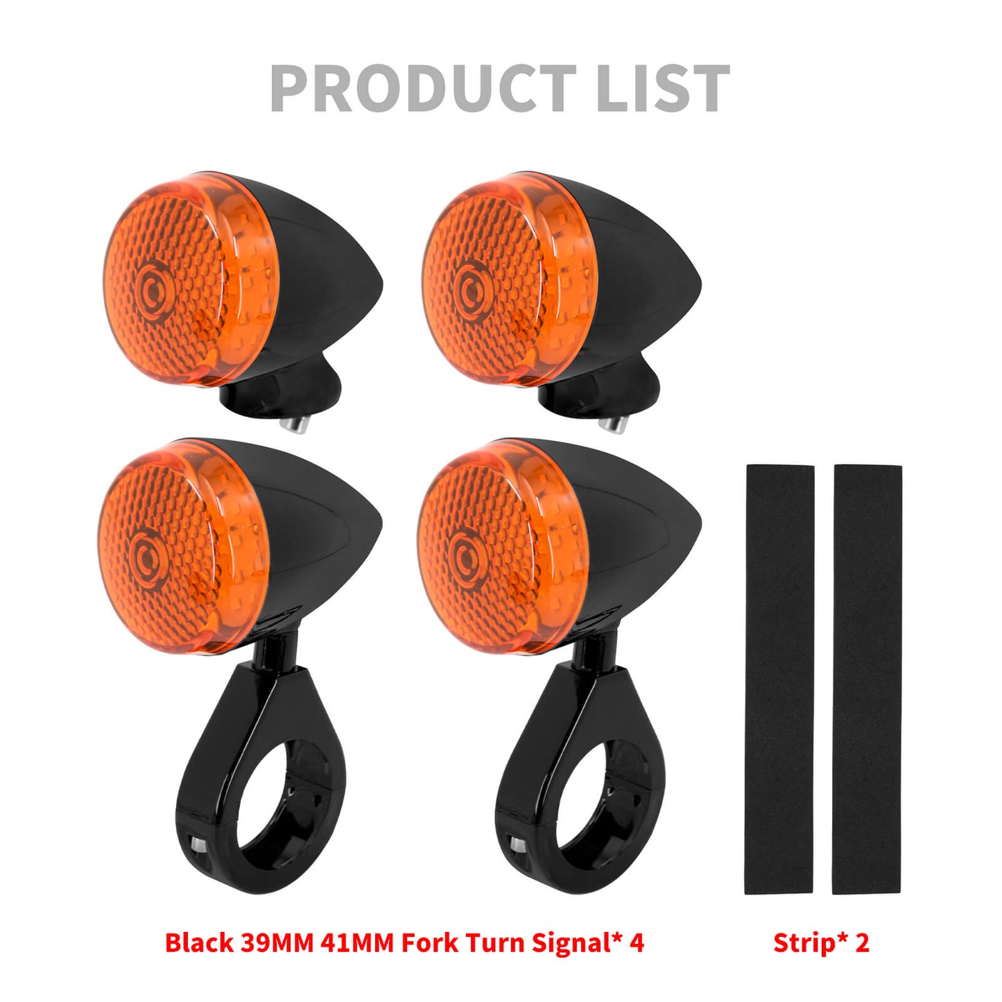 2 Pair Front Rear LED Turn Signal Lights w/ 39 41mm Fork Fit For Harley XL 883 | HCmotorku