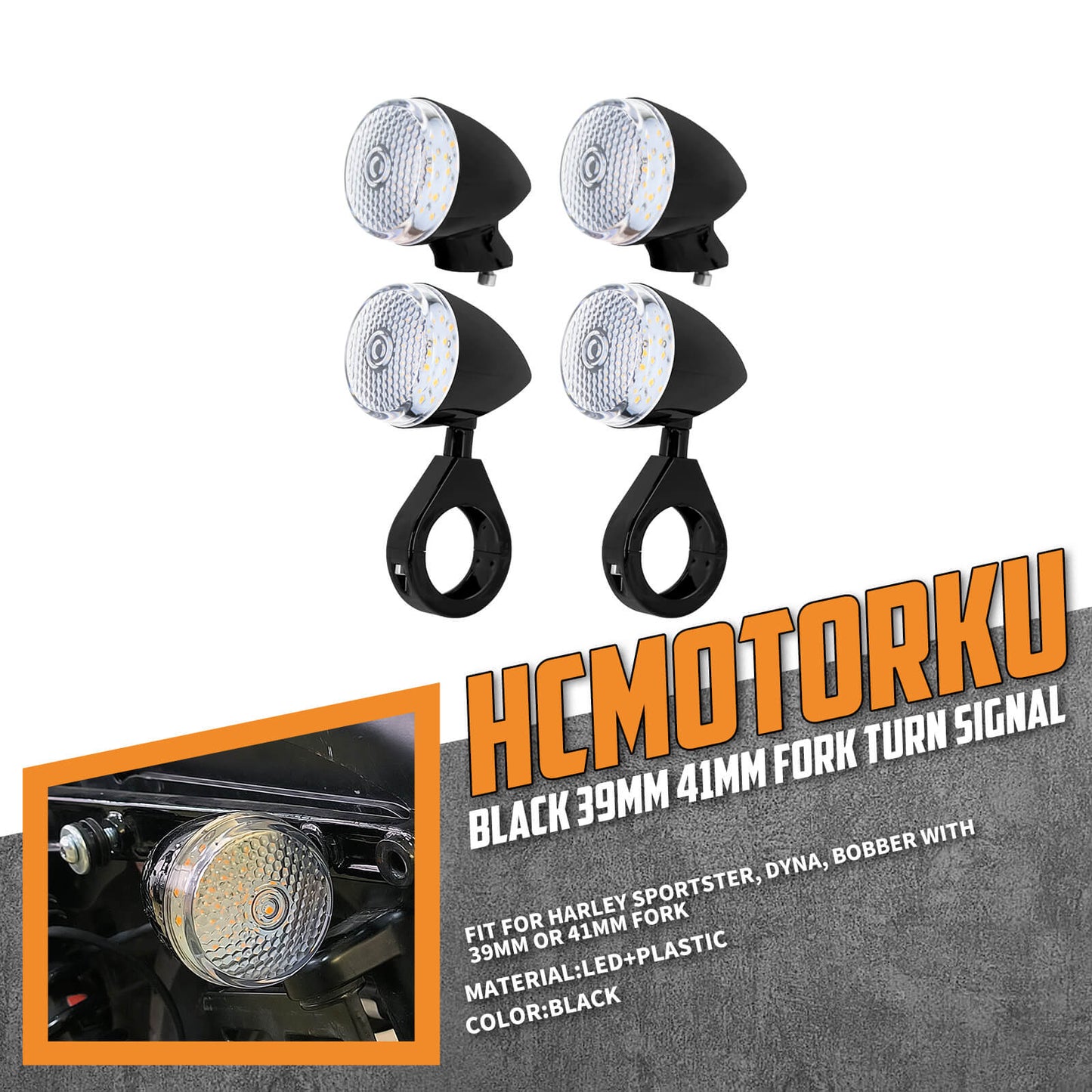 Front Rear LED Bullet Turn Signal 41mm Indicator Blinker | HCmotorku