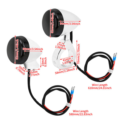 Front Rear LED Turn Signal Light w/39mm 41mm Fork Black Cover Fit For Harley | HCmotorku