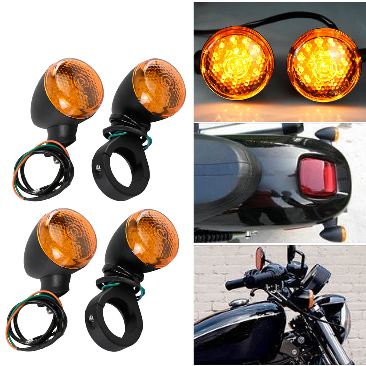 Front Rear LED Bullet Turn Signal 41mm Indicator Blinker | HCmotorku