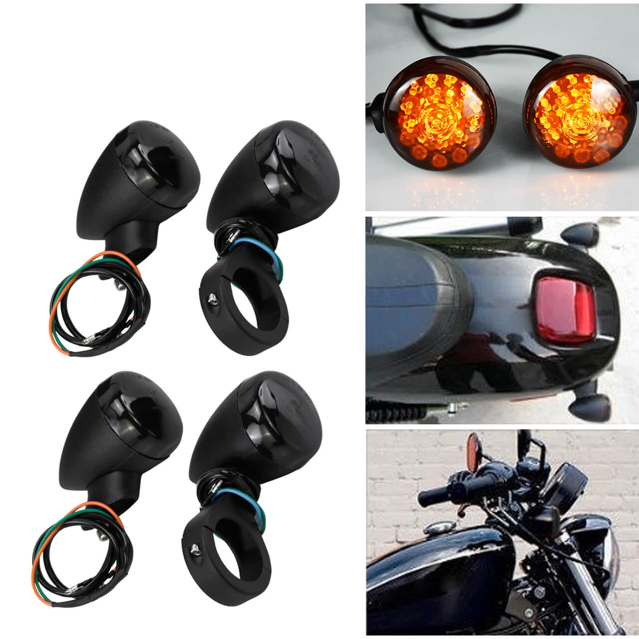 Front Rear LED Bullet Turn Signal 41mm Indicator Blinker | HCmotorku